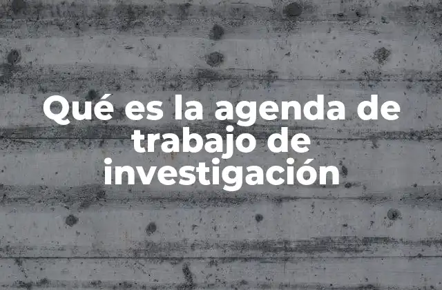 Qué es la Agenda de Trabajo de Investigación