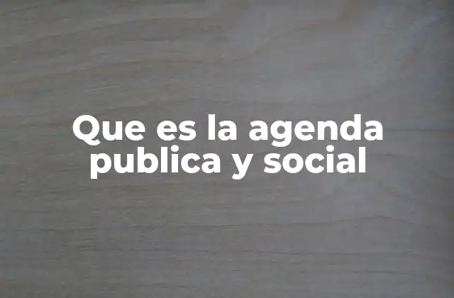 Que es la Agenda Publica y Social