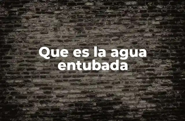 Que es la Agua Entubada