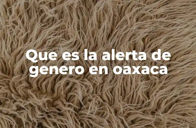 Que es la Alerta de Genero en Oaxaca