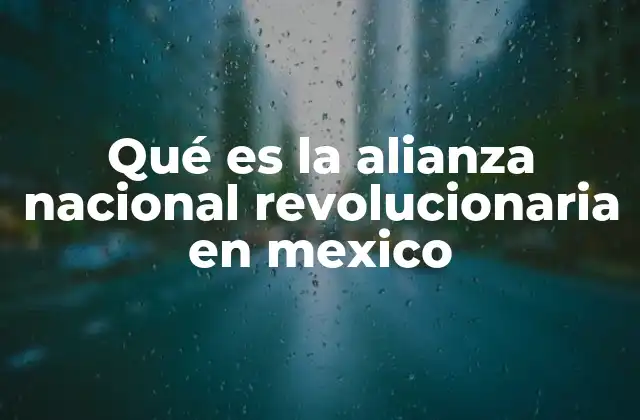 Qué es la Alianza Nacional Revolucionaria en Mexico