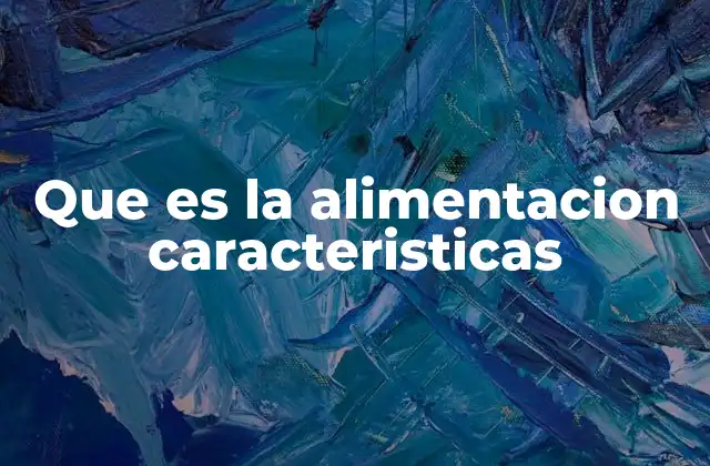 Que es la Alimentacion Caracteristicas