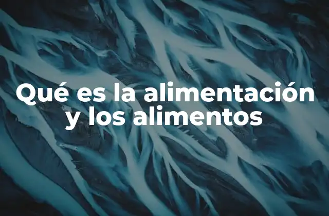Qué es la Alimentación y los Alimentos