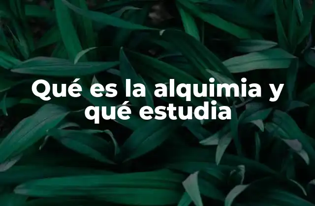 Qué es la Alquimia y Qué Estudia