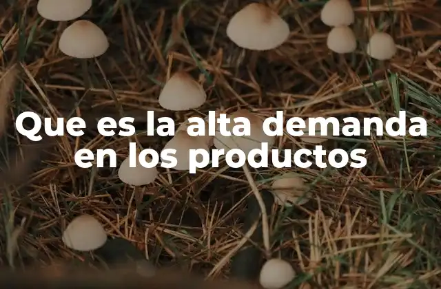 Que es la Alta Demanda en los Productos