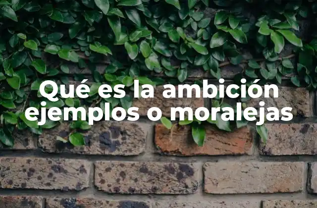 Qué es la Ambición Ejemplos o Moralejas