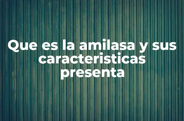 Que es la Amilasa y Sus Caracteristicas Presenta