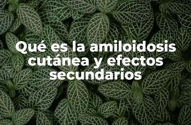 Qué es la Amiloidosis Cutánea y Efectos Secundarios