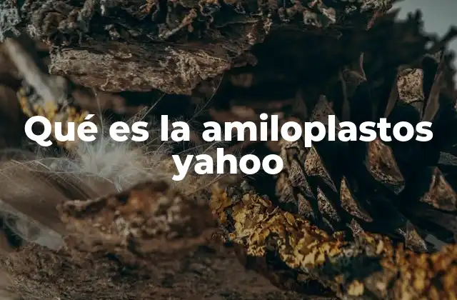 Qué es la Amiloplastos Yahoo