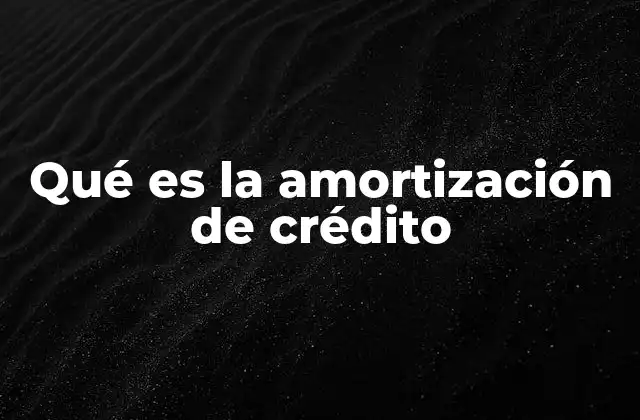 Qué es la Amortización de Crédito