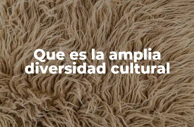 Que es la Amplia Diversidad Cultural