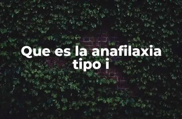 Que es la Anafilaxia Tipo I
