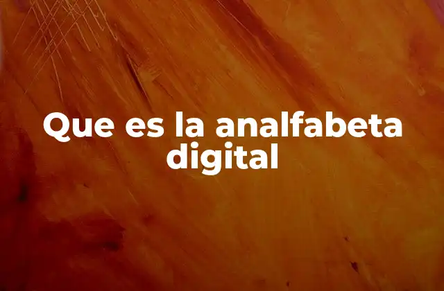 Que es la Analfabeta Digital