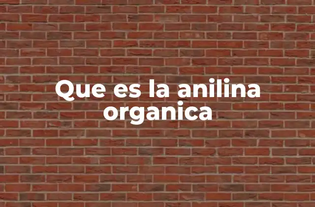 Que es la Anilina Organica