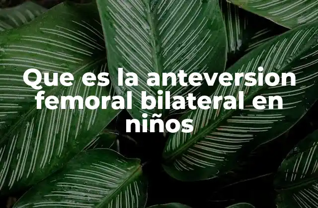 Factores que contribuyen a la anteversion femoral en niños