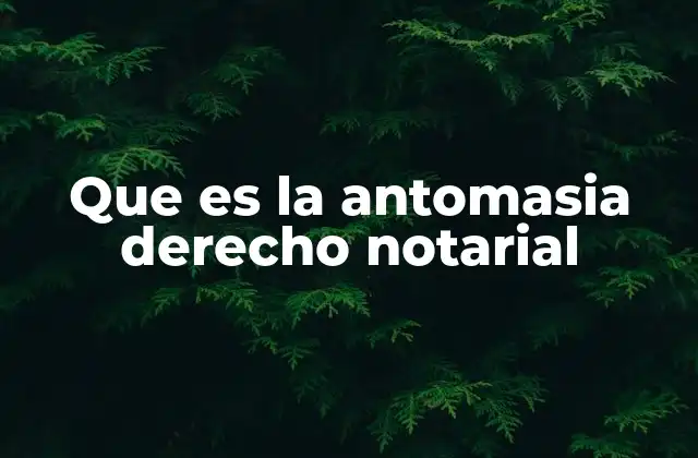 Que es la Antomasia Derecho Notarial