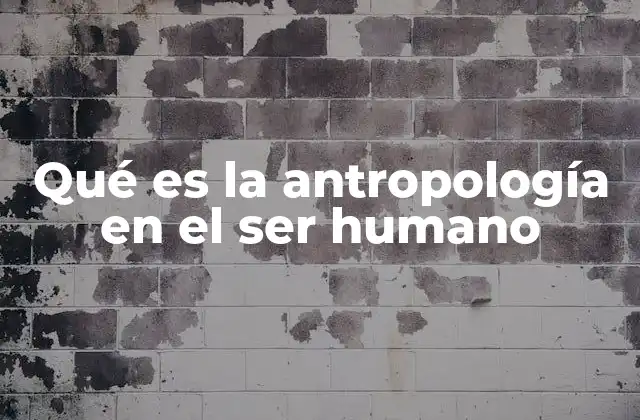Qué es la Antropología en el Ser Humano