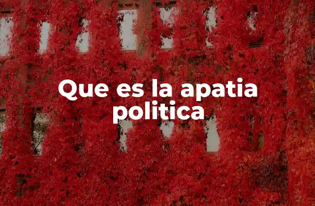 Que es la Apatia Politica