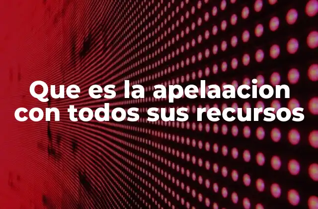 Que es la Apelaacion con Todos Sus Recursos