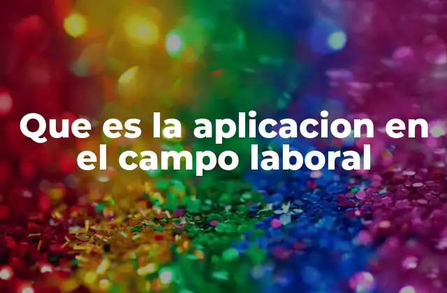 Que es la Aplicacion en el Campo Laboral