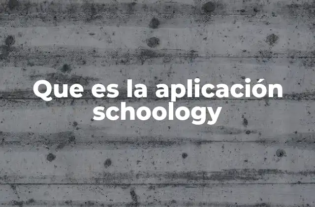 Que es la Aplicación Schoology