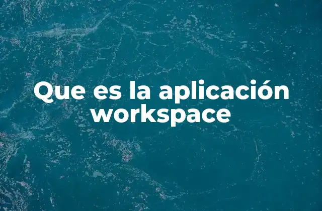 Que es la Aplicación Workspace