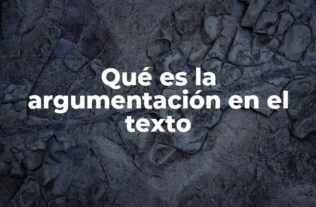 Qué es la Argumentación en el Texto