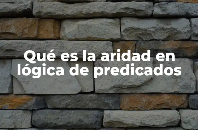 Qué es la Aridad en Lógica de Predicados