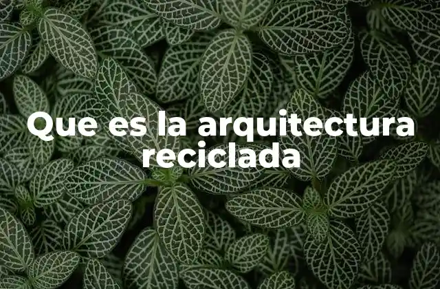 Que es la Arquitectura Reciclada