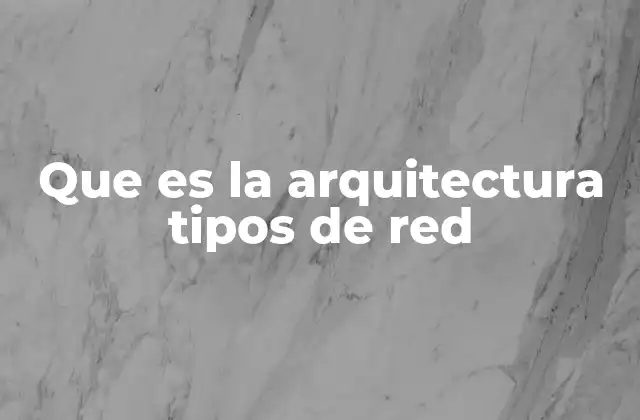Que es la Arquitectura Tipos de Red