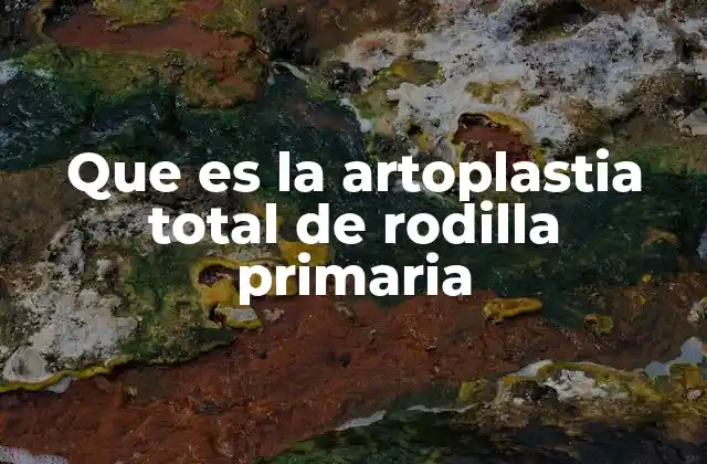 Que es la Artoplastia Total de Rodilla Primaria