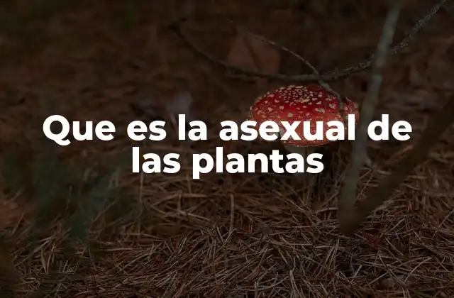 Que es la Asexual de las Plantas