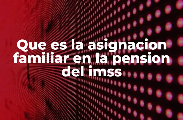 Que es la Asignacion Familiar en la Pension Del Imss