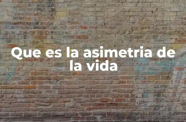 Que es la Asimetria de la Vida