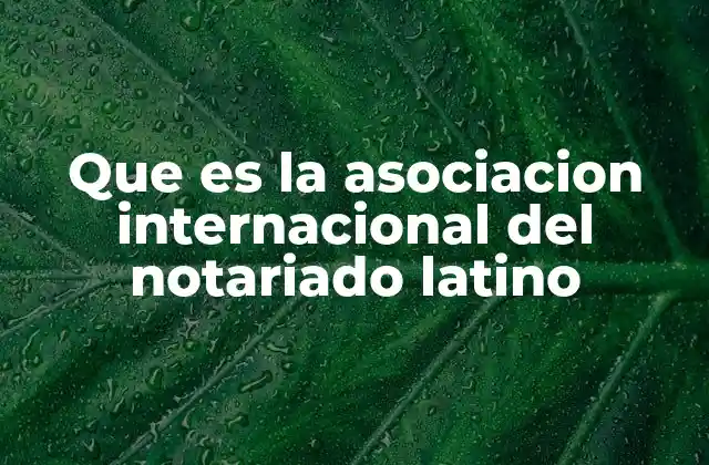 Que es la Asociacion Internacional Del Notariado Latino
