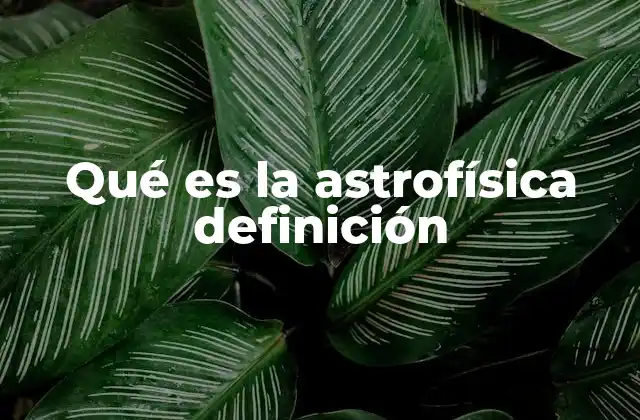 Qué es la Astrofísica Definición
