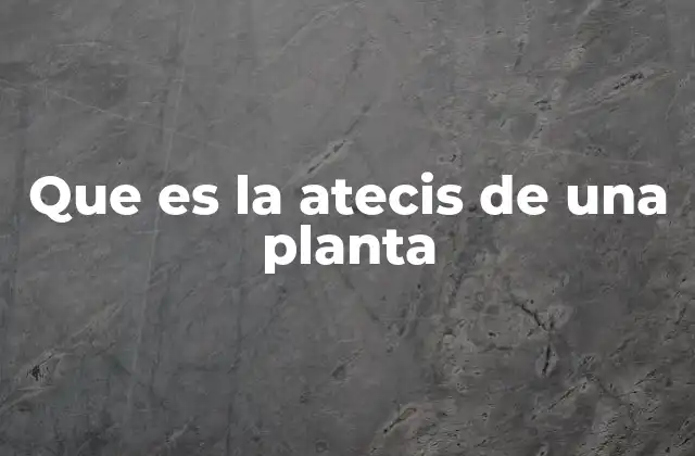 Que es la Atecis de una Planta