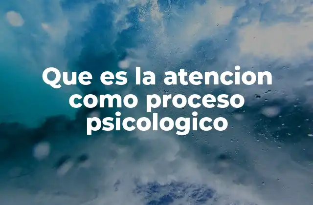 La atención como base de la percepción y el pensamiento