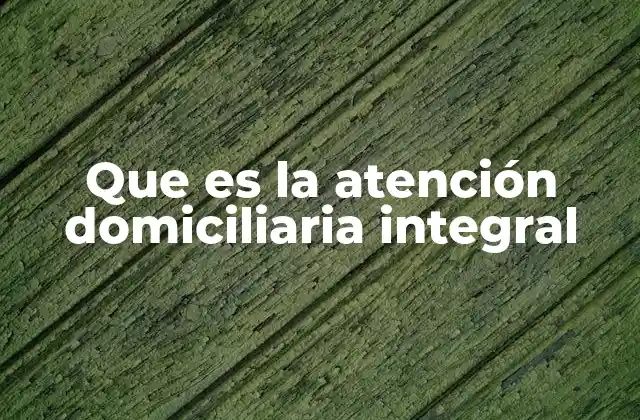 Que es la Atención Domiciliaria Integral