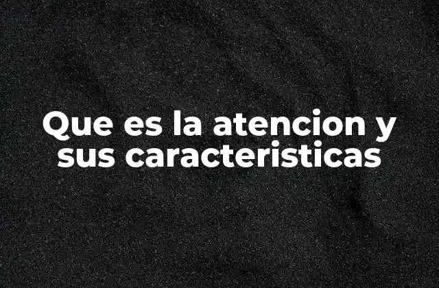 Que es la Atencion y Sus Caracteristicas 2 La atención como pilar del aprendizaje y la toma de decisiones