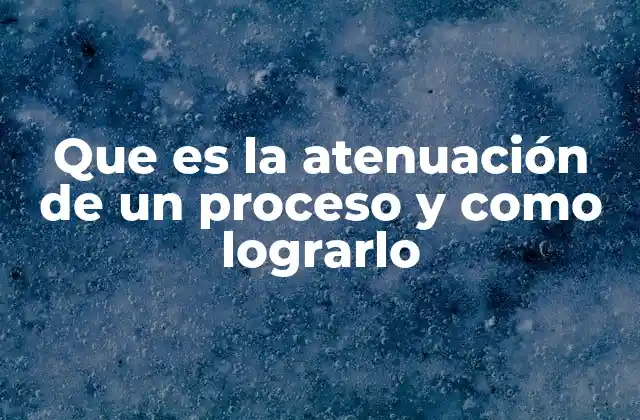 Que es la Atenuación de un Proceso y como Lograrlo
