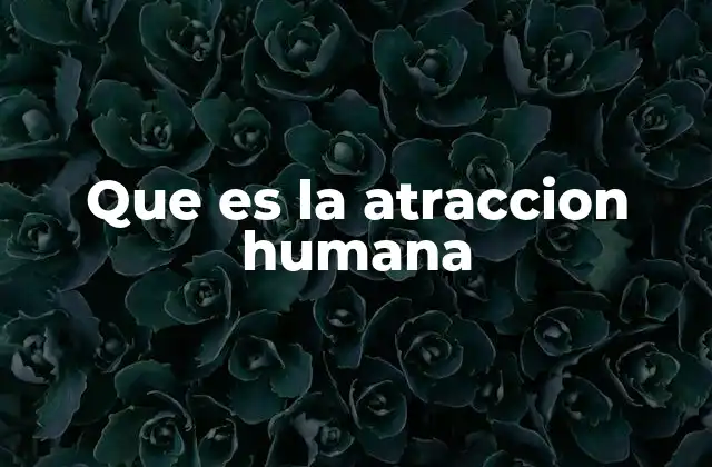 Que es la Atraccion Humana
