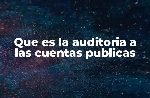 Que es la Auditoria a las Cuentas Publicas