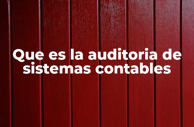 Que es la Auditoria de Sistemas Contables