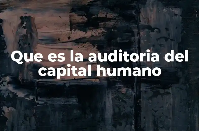 Que es la Auditoria Del Capital Humano