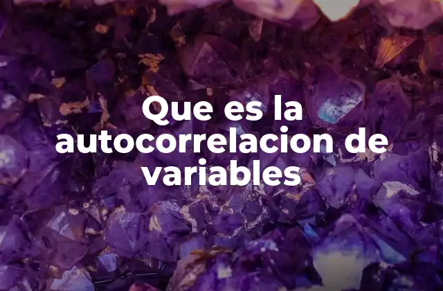 Que es la Autocorrelacion de Variables