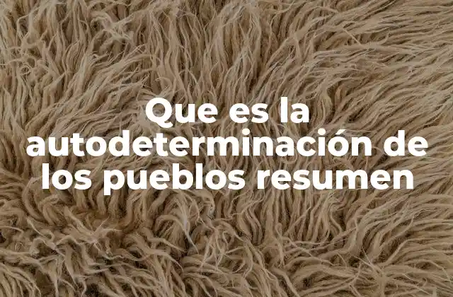 Que es la Autodeterminación de los Pueblos Resumen