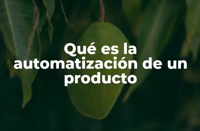 Qué es la Automatización de un Producto