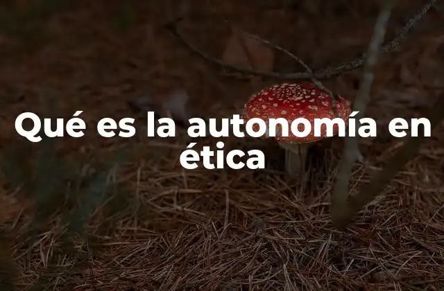 Qué es la Autonomía en Ética