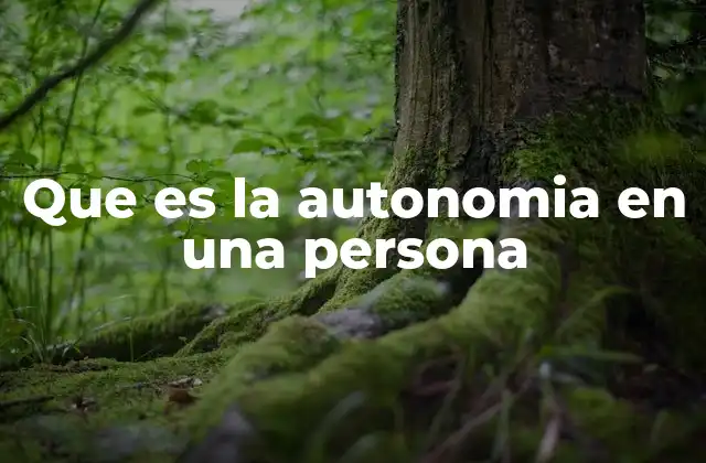 Que es la Autonomia en una Persona